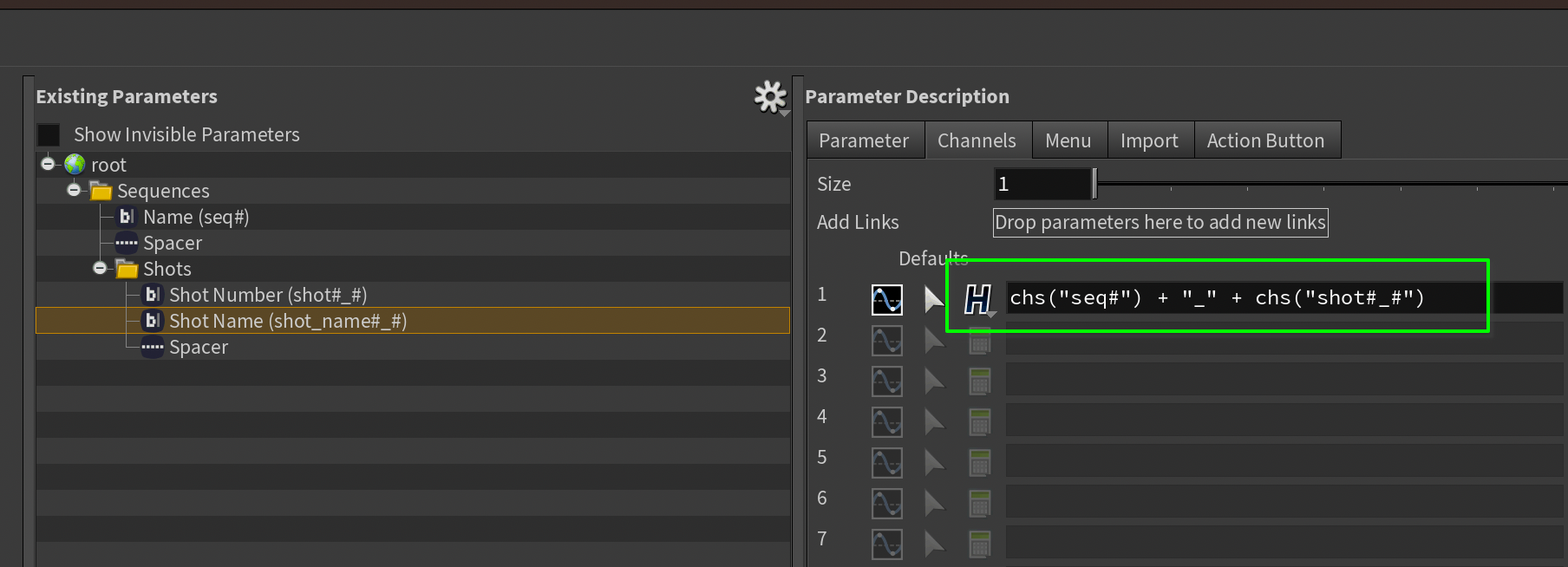 Nested multiparm Hscript default using `#_#` token.