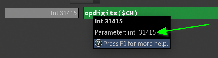 `opdigits($CH)` expression