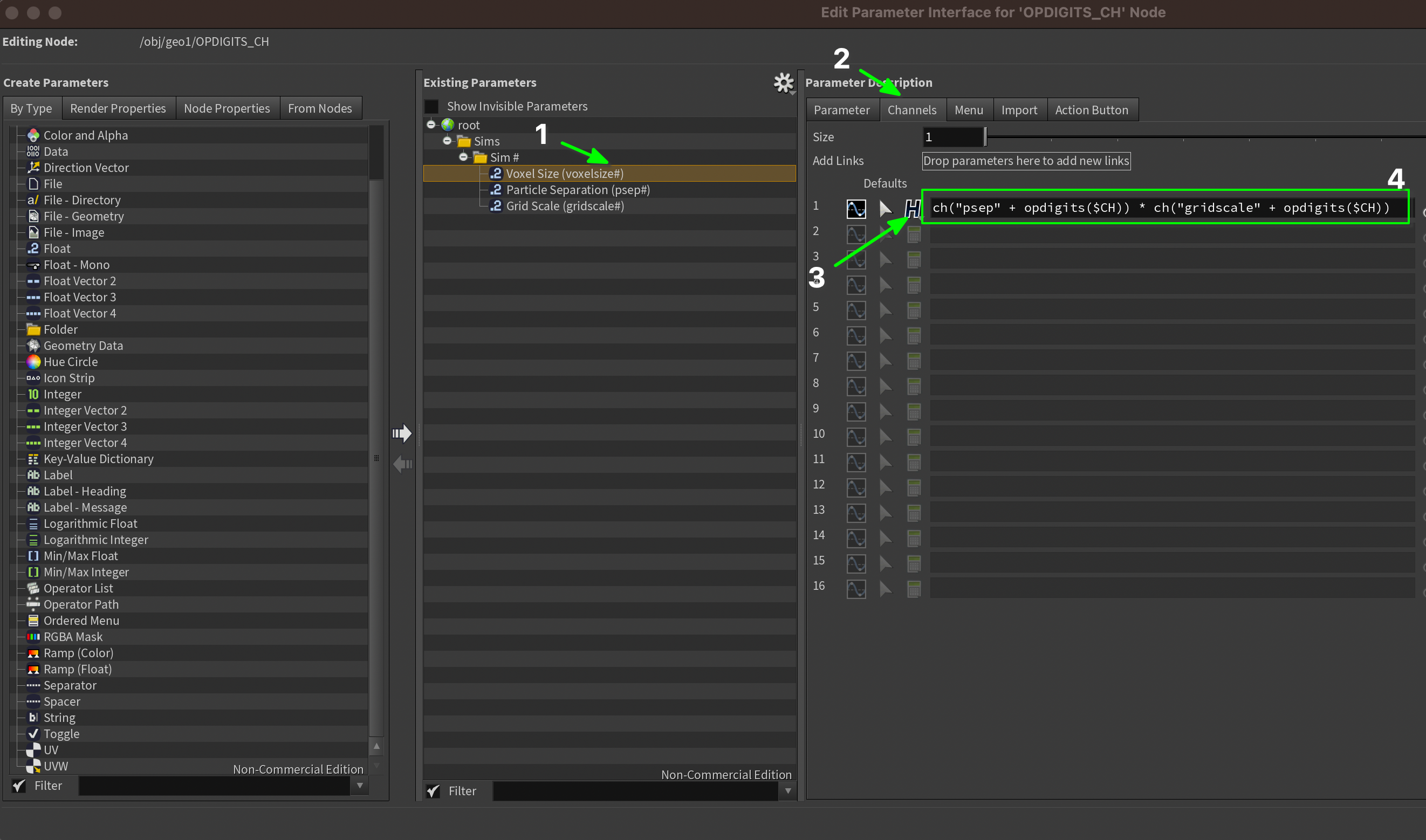 Edit Parameter Interface