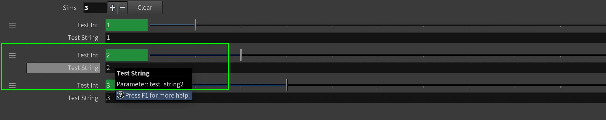 `#` as the parameter default. Notice how none of the parameters are bold, meaning they are all at their default value.